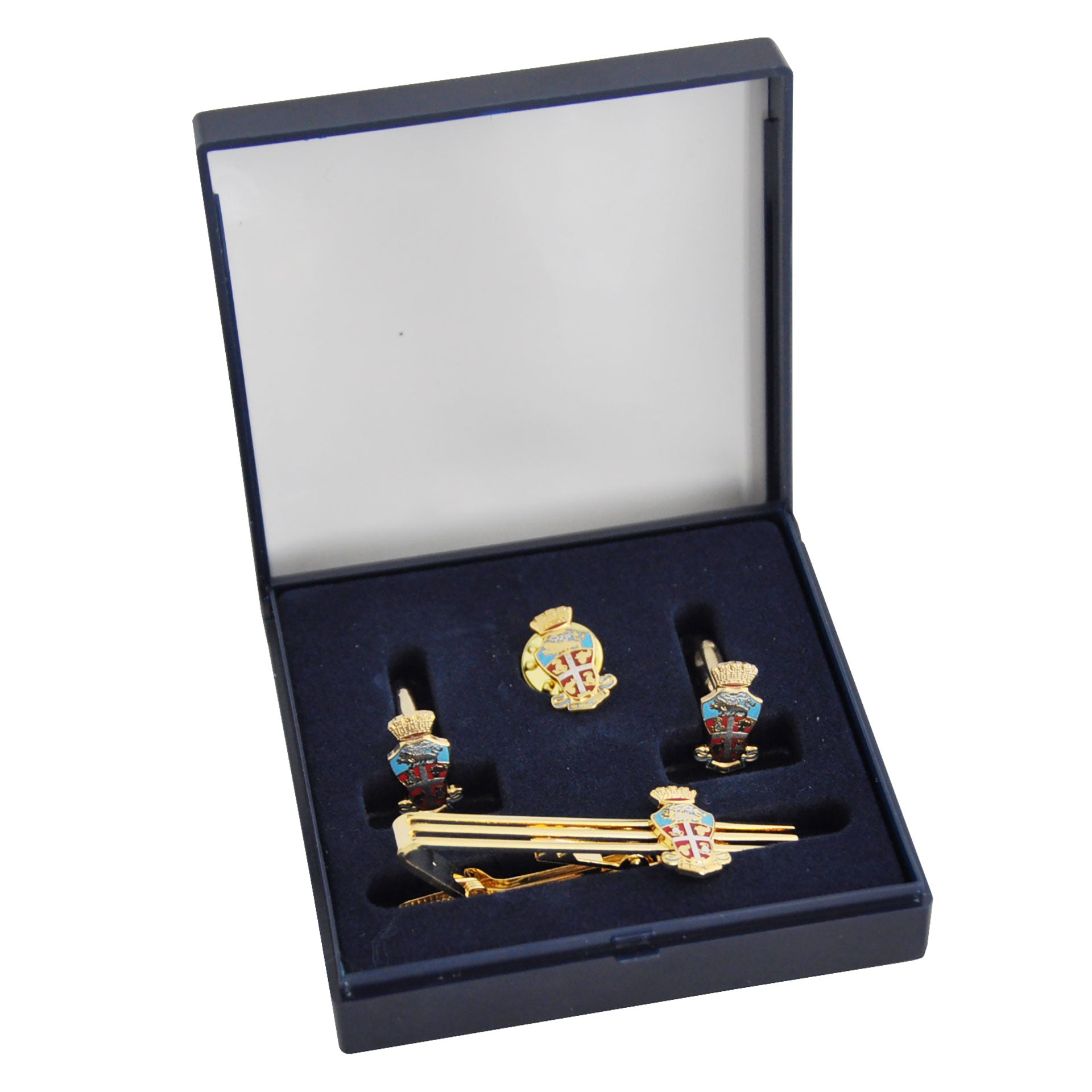 Set Fermacravatta, distintivo e gemelli Carabinieri in metallo ufficiale - Militare Store