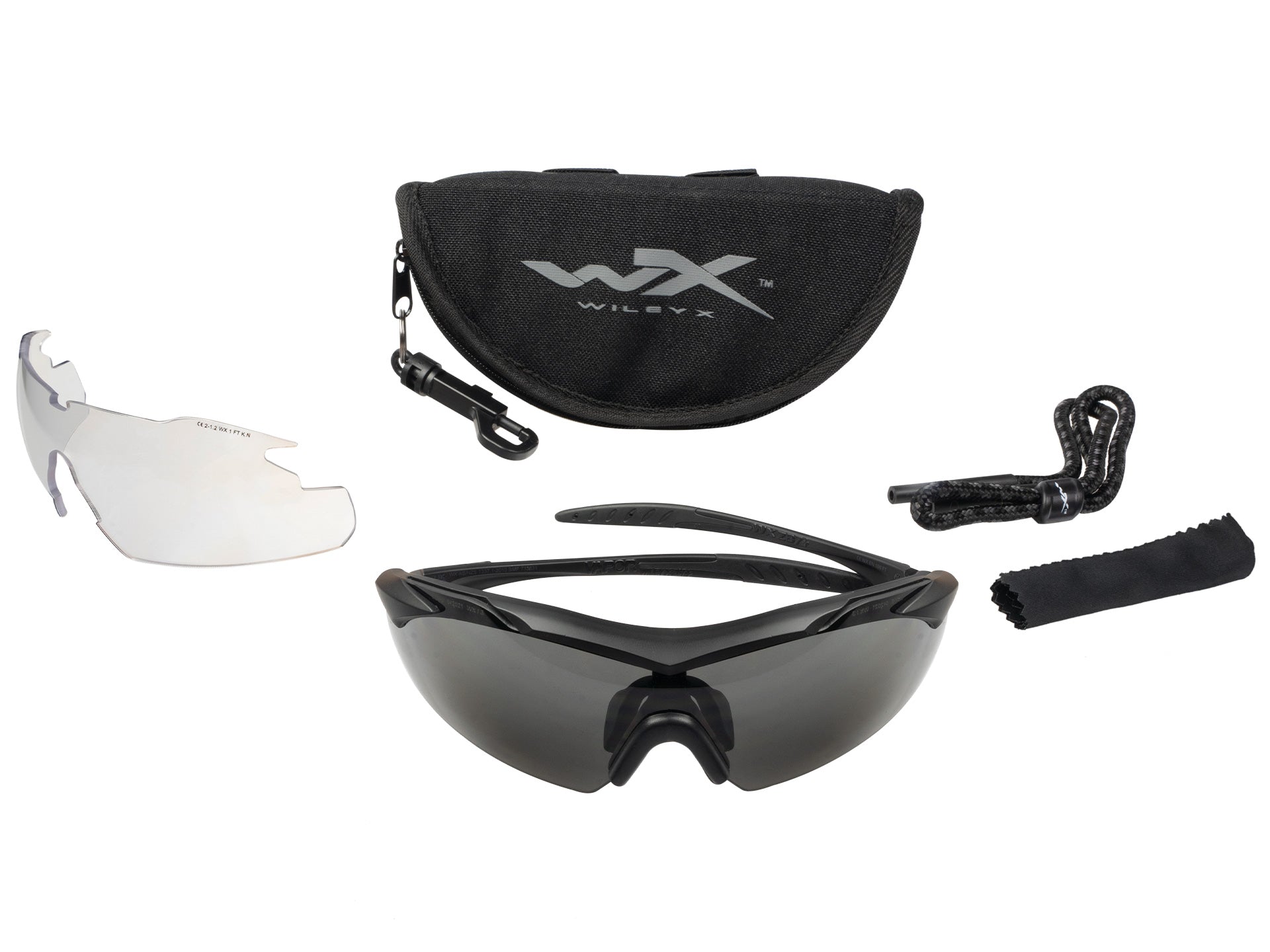 Occhiali tattici Wiley Vapor balistici con 2 lenti incluse