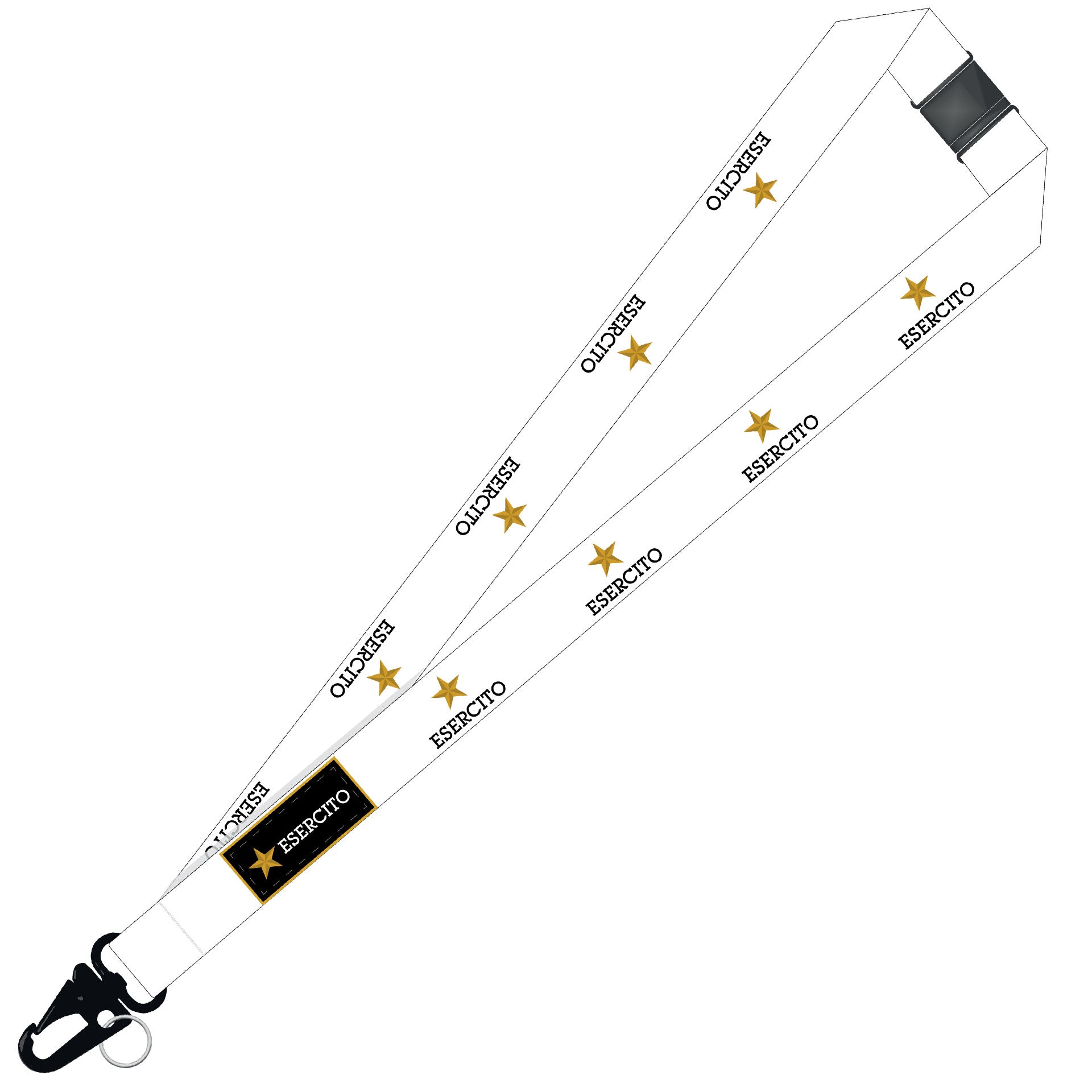 Portapass Esercito bianco con patch gommata ufficiale - Militare Store