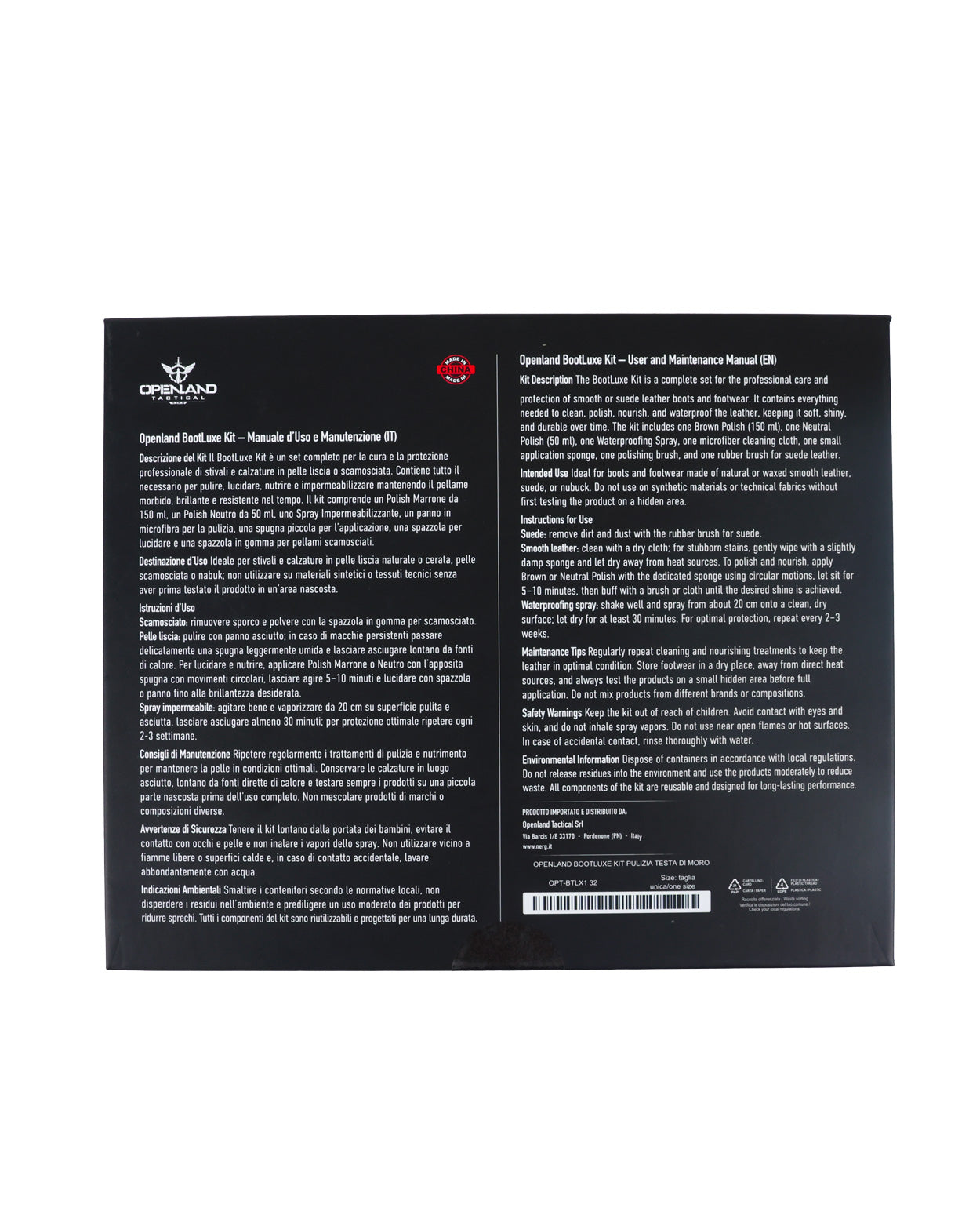 Kit pulizia Openland bootluxe - Militare Store