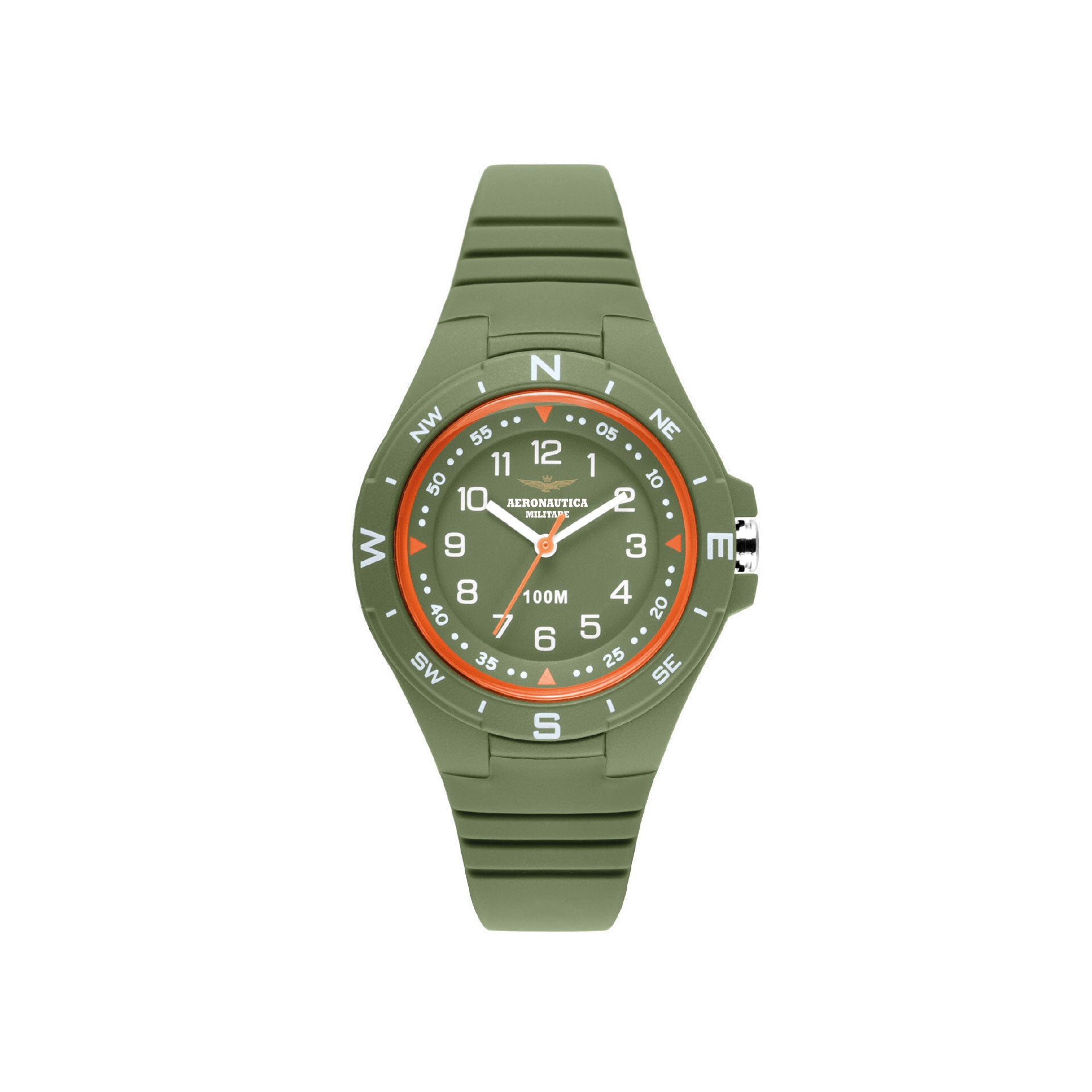 Orologio Aeronautica Militare con cassa in plastica verde ufficiale