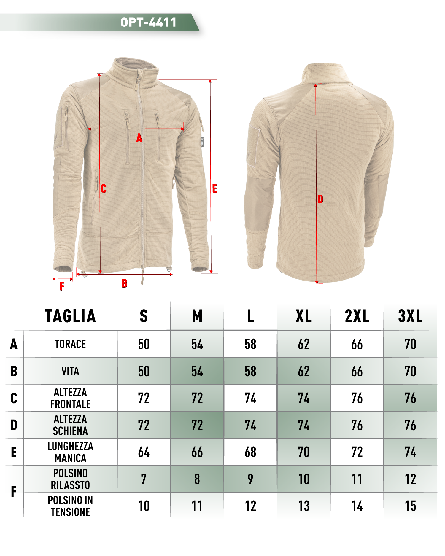 Giacca tattica Openland termica traspirante sierra